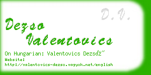 dezso valentovics business card